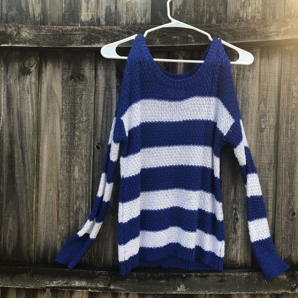 Blue and White Sweater
